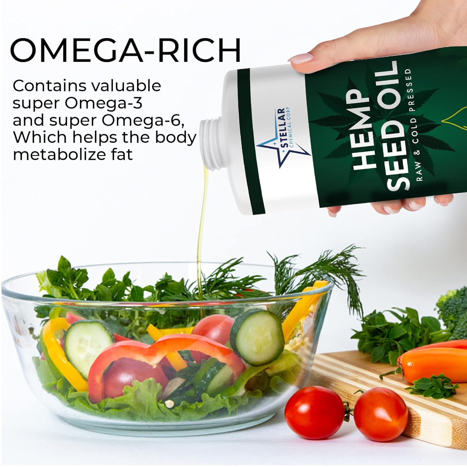 Organic Cold-Pressed Unrefined Raw Hemp Seed Oil